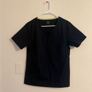 Medelita Black V-Neck Scrub Top